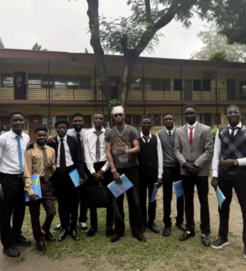 Singer FOLA with his coursemates at the University of Lagos