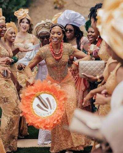 Image illustrating Igbo traditional wedding attire