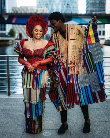 Contemporary outfit made with Aso Oke